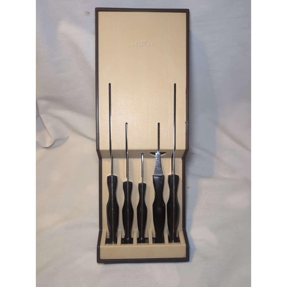 VTG 5 Piece CUTCO Knife Set  #1720-1721-1724-1726-1729 Wall Hanger READ
